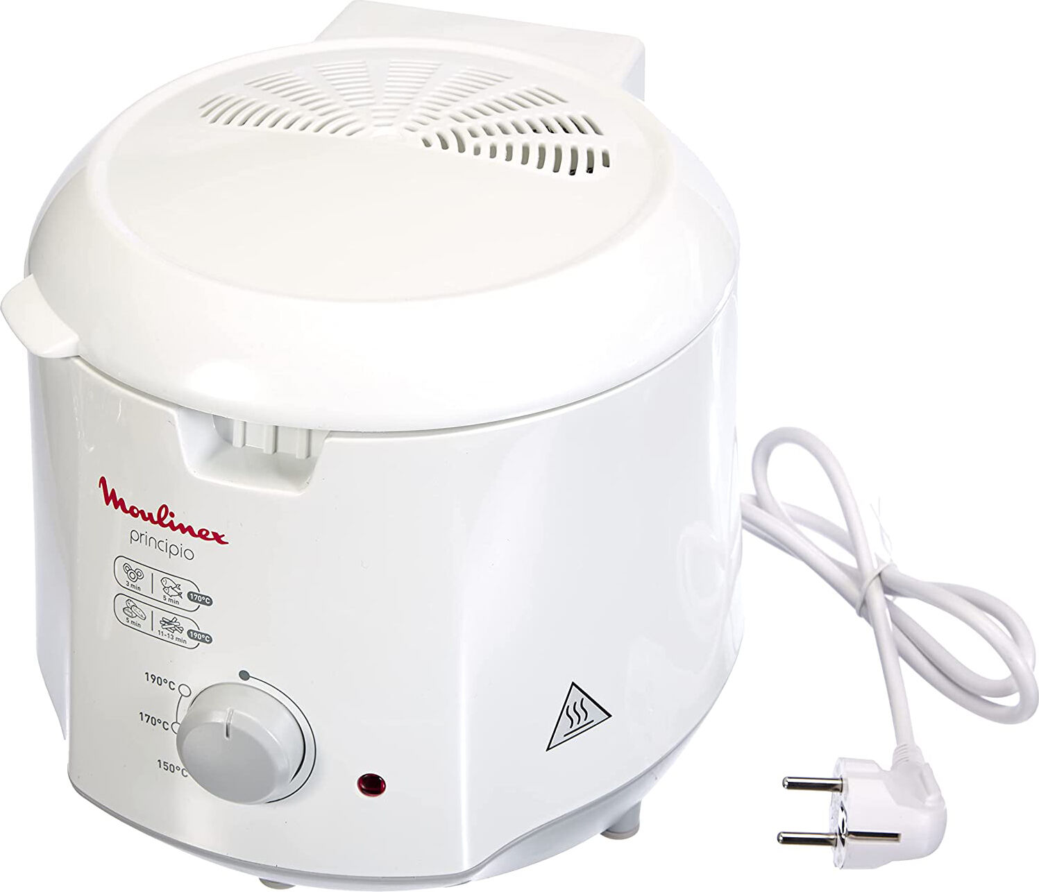 moulinex af2301 friggitrice elettrica capacità 1.2 litri potenza 1000 watt con termostato regolabile colore bianco - af2301