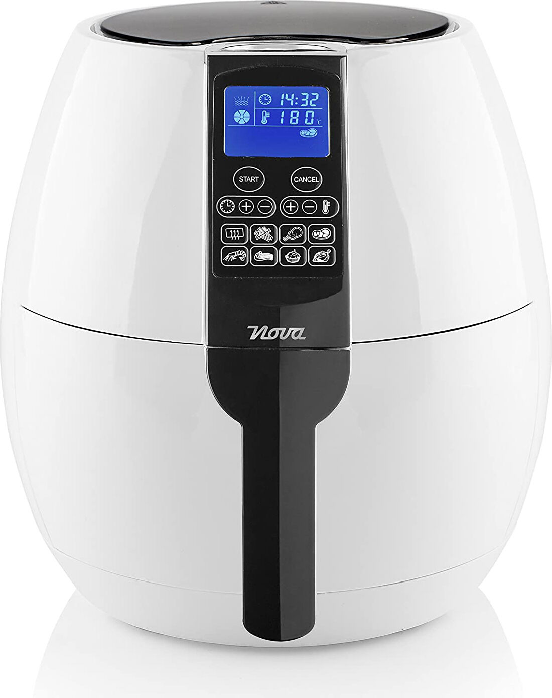 nova 02.180150.01.001 friggitrice ad aria capacità 3.2 litri potenza 1500 watt termostato regolabile e timer colore bianco - 180150 aerofryer xl