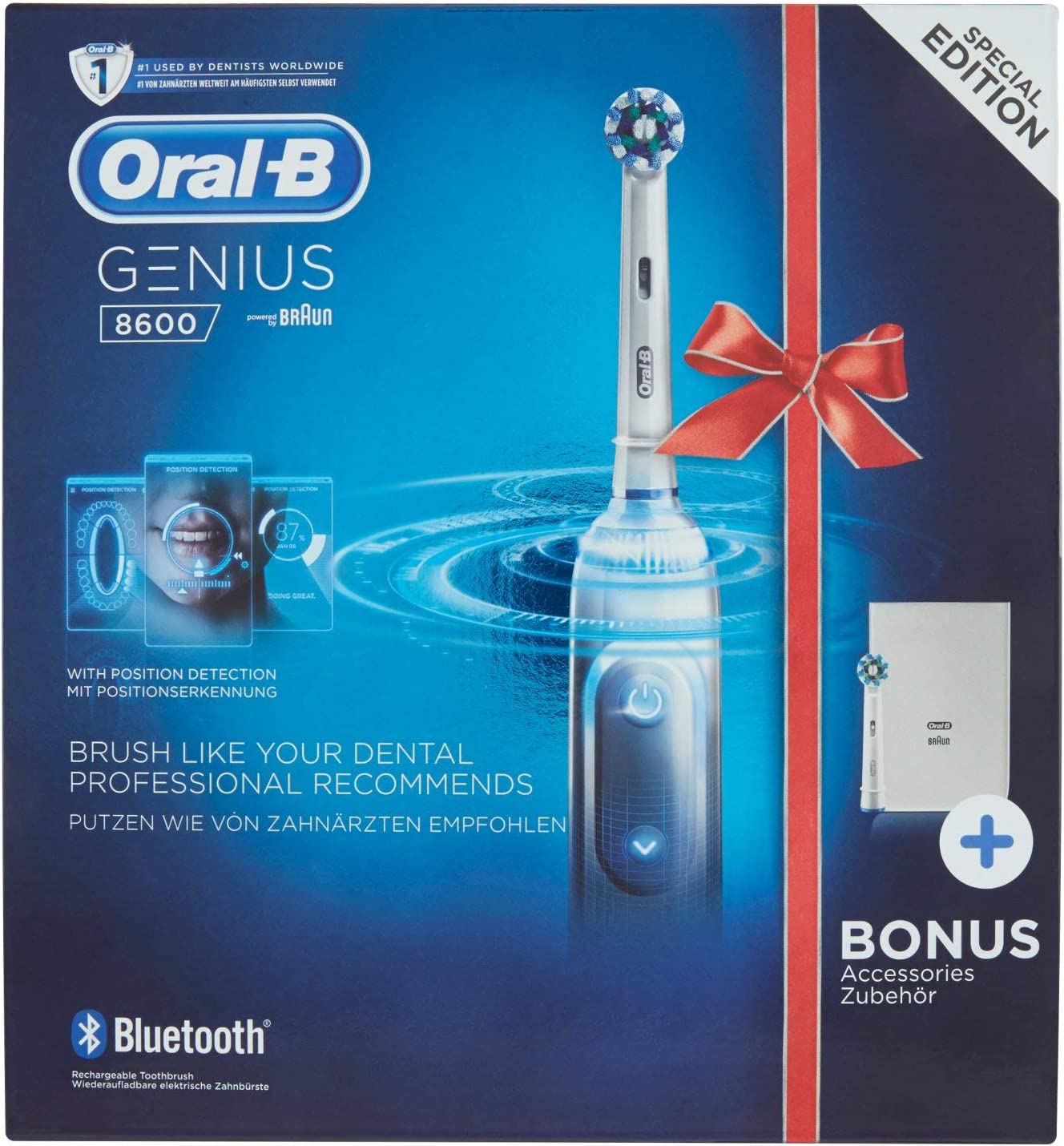 oral-b 8600s genius spazzolino elettrico da denti oscillante rotante ricaricabile bluetooth 5 modalità sensore di pressione - 8600s genius