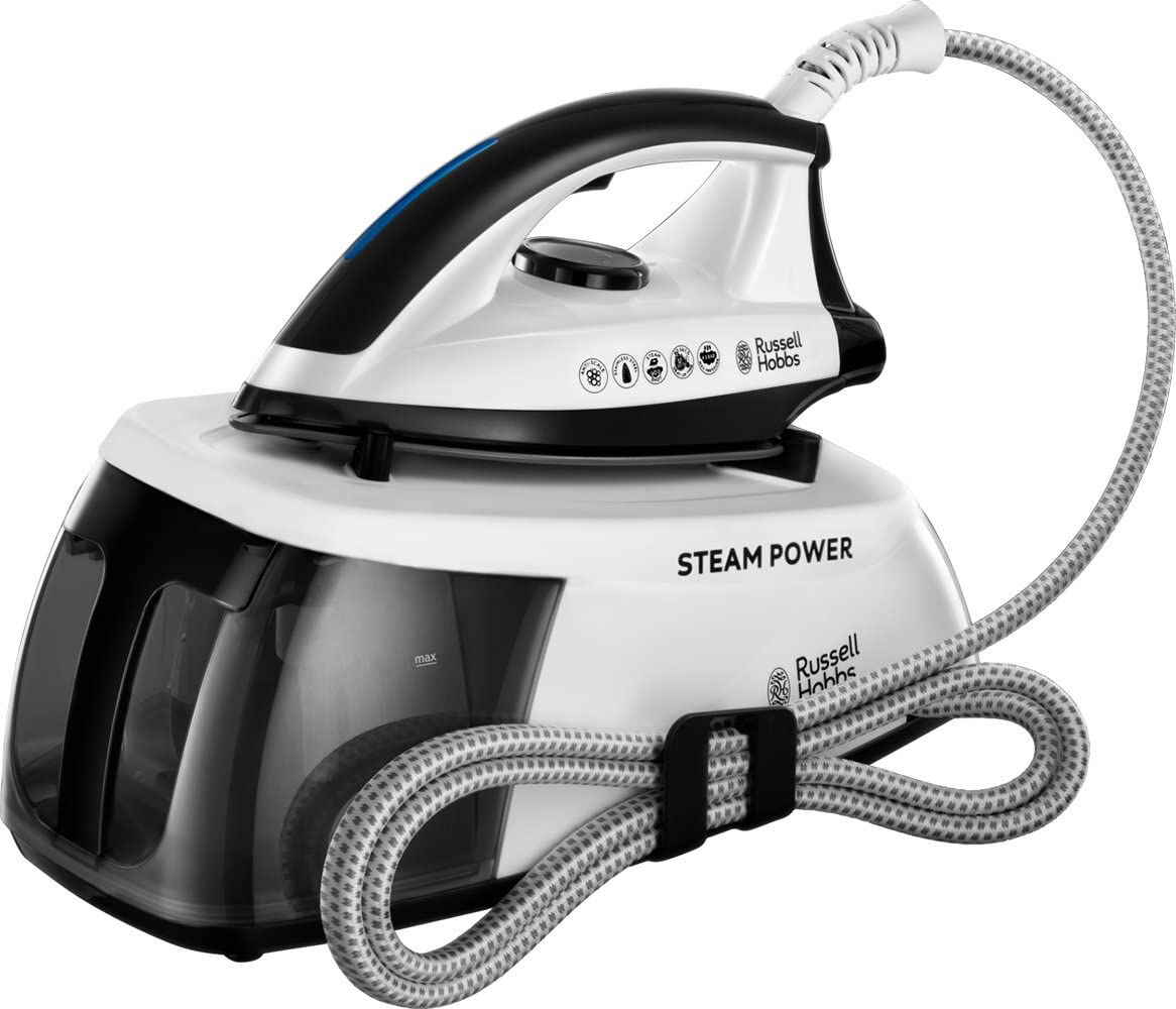 russell hobbs 24420-56 ferro da stiro con caldaia a vapore potenza 2400 watt caldaia carica continua piastra in acciaio inox - 24420-56 steam power black