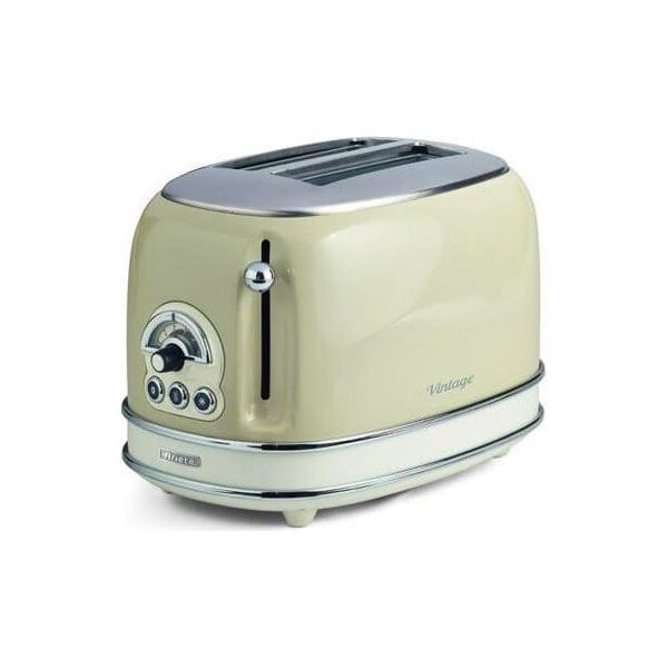 ariete 155/03 tostapane 2 fette potenza 810 watt 6 livelli di cottura funzione scongelamento e cassetto fondo raccoglibriciole colore beige - 155/03 toaster vintage
