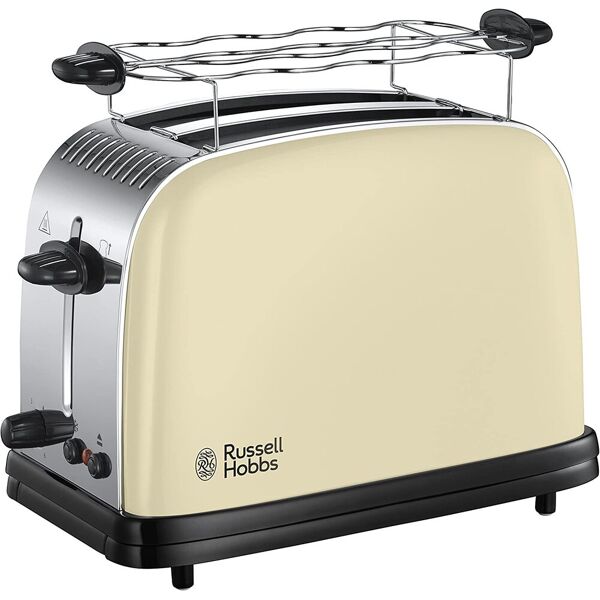 russell hobbs 23334-56 tostapane 2 fette potenza 1100 watt 4 livelli di cottura funzione scongelamento e griglia riscaldamento colore crema - 23334-56