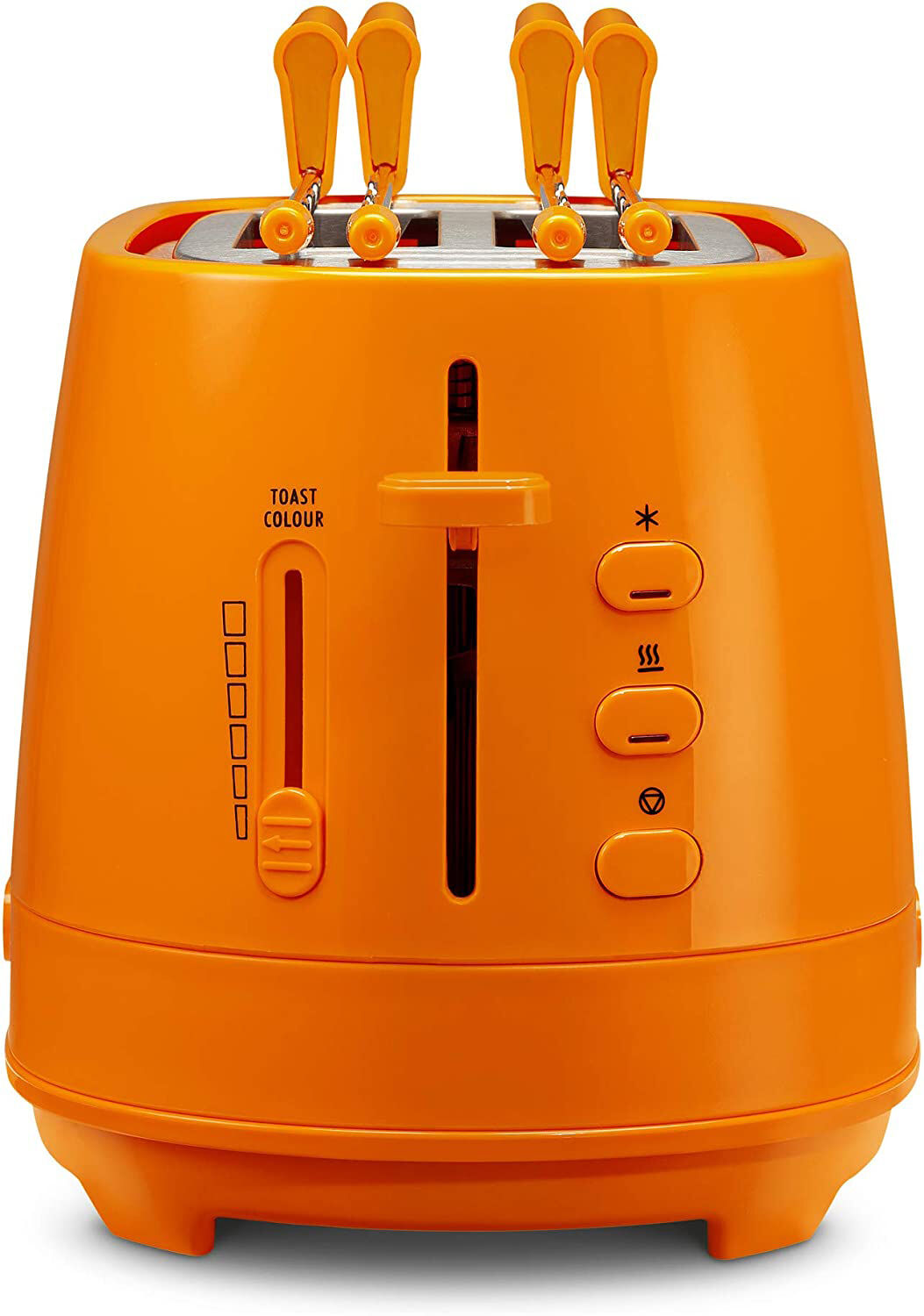 delonghi ctlap2203o tostapane con pinze 2 fette potenza 550 watt tostatura regolabile termostato cassetto fondo raccoglibriciole colore arancione - ctlap2203o
