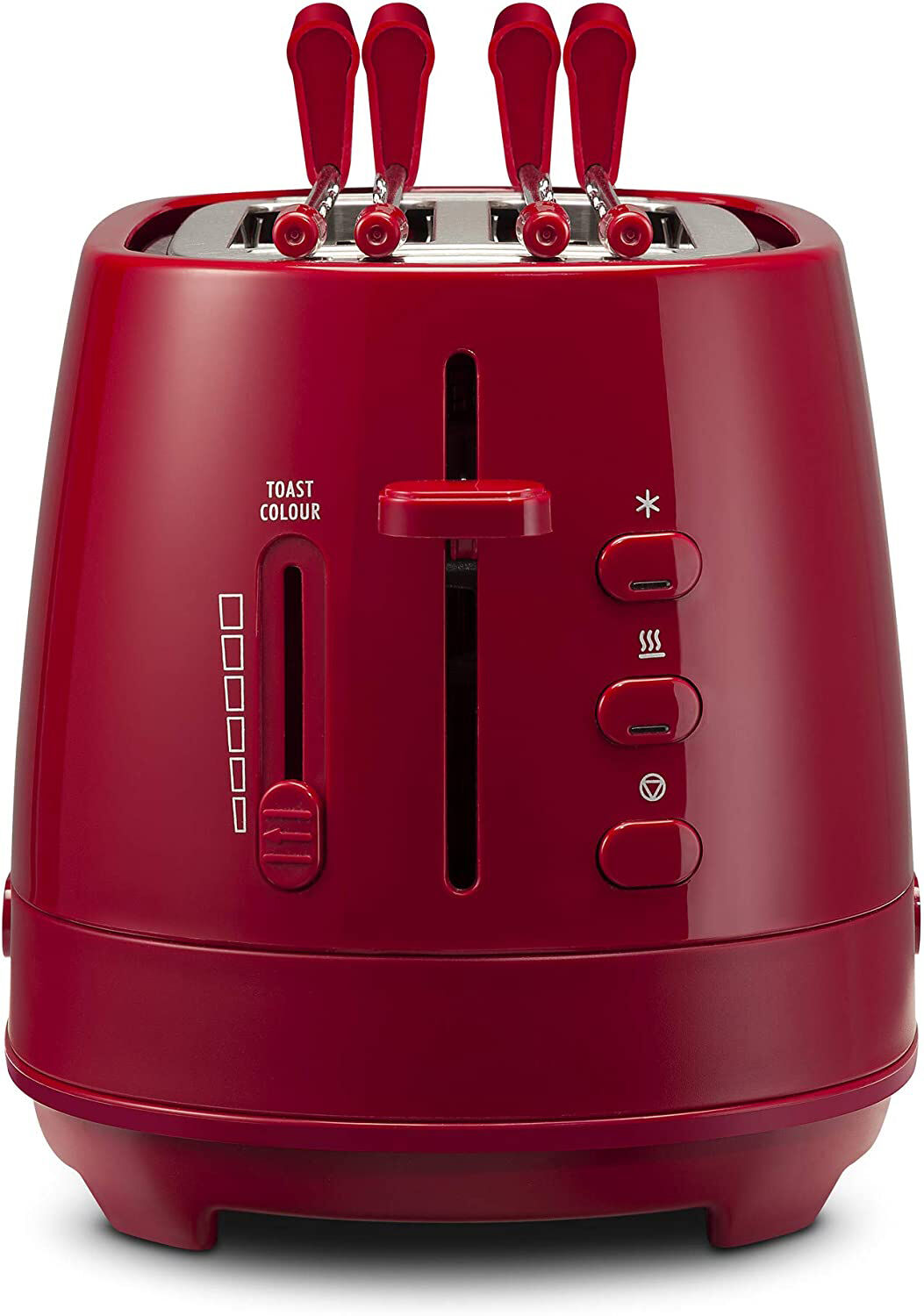 delonghi ctlap2203r tostapane con pinze 2 fette potenza 550 watt tostatura regolabile termostato cassetto fondo raccoglibriciole colore rosso - ctlap2203r