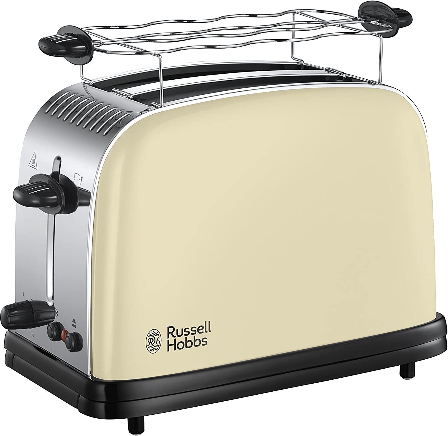 russell hobbs 23334-56 tostapane 2 fette potenza 1100 watt 4 livelli di cottura funzione scongelamento e griglia riscaldamento colore crema - 23334-56