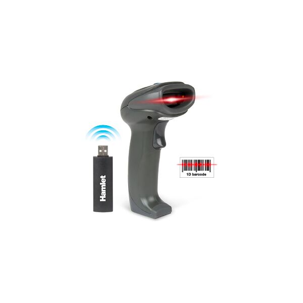 hamlet hbcs1d10w barcode scanner lettore di codici a barre wireless sensore laser - hbcs10w