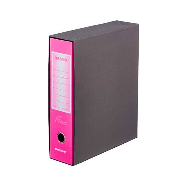 brefiocart 0201190rf confezione 12 registratori prot 8cm rosa fluo - 0201190rf