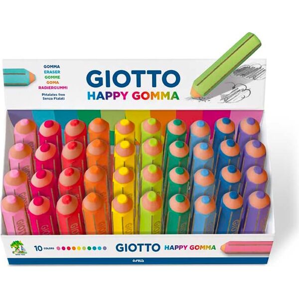 giotto 233800 confezione 40 happy gomma - 233800