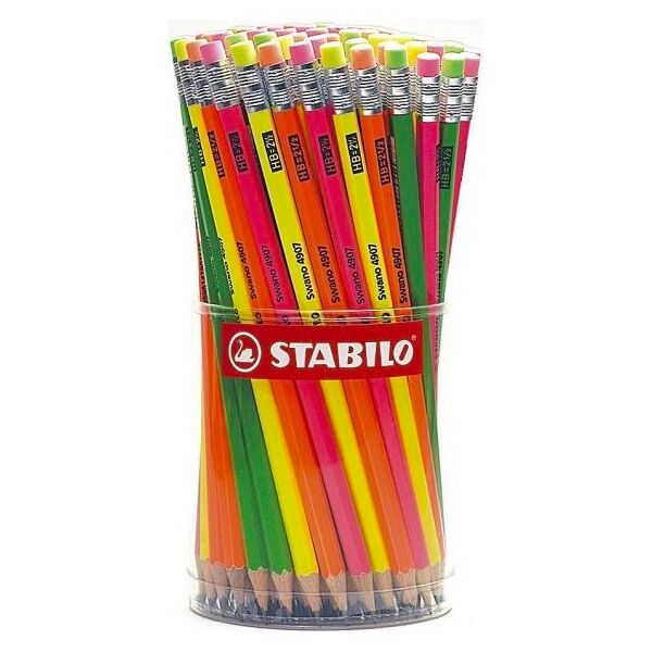 stabilo it4907/96 confezione 96 matite swano fluo assortite - it4907/96