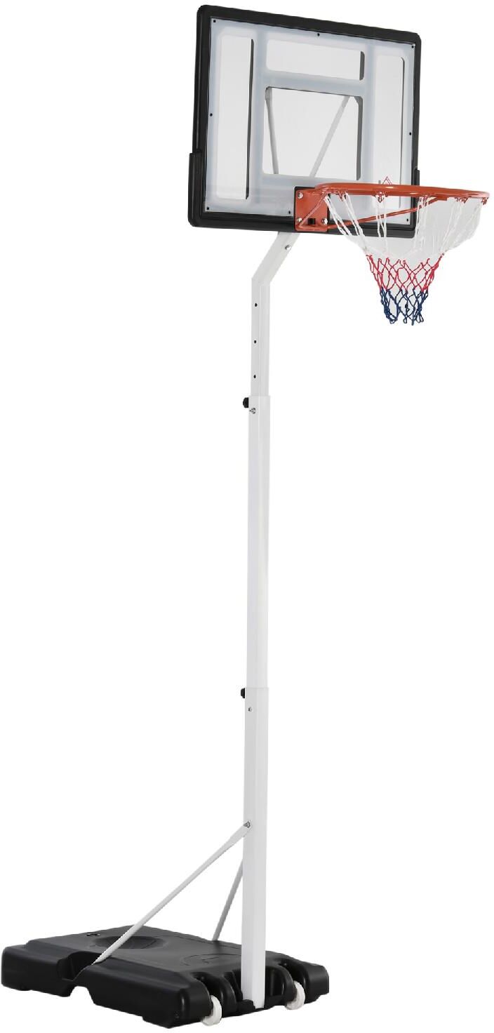 dechome 029wta61 canestro basket per bambini e adulti con tabellone in pvc regolabile 210-260cm ruote integrate bianco - 029wta61