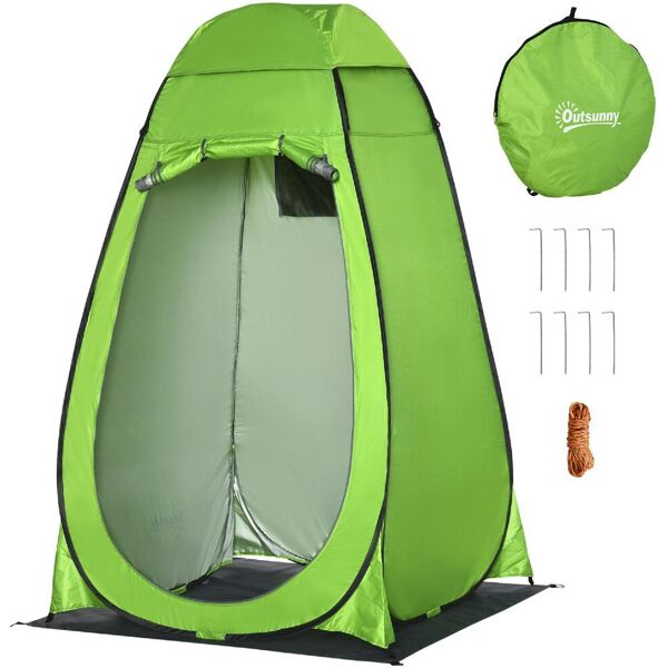 dechome 258gna20 tenda doccia da campeggio spiaggia ed esterni con porta a cerniera borsa per trasporto tasca portaoggetti e gancio 126x124x189cm verde - 258gna20