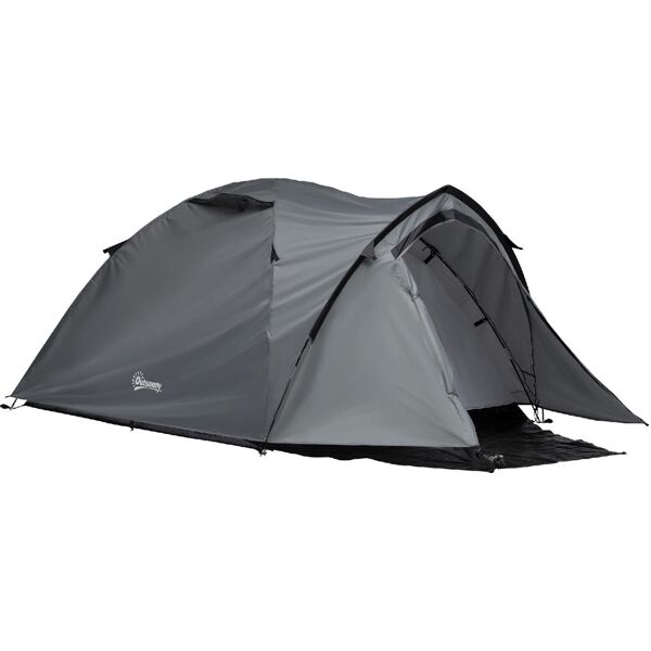 vivagarden 174a tenda da campeggio 4 posti impermeabile con vestibolo e finestre grigio - 174a