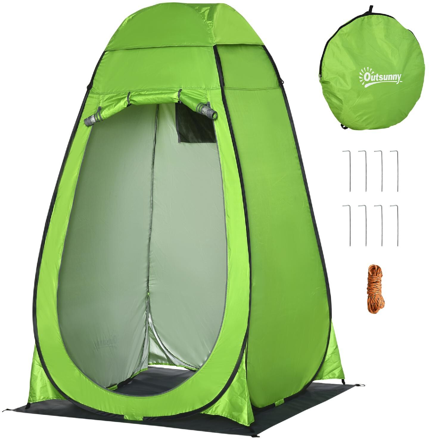 dechome 258gna20 tenda doccia da campeggio spiaggia ed esterni con porta a cerniera borsa per trasporto tasca portaoggetti e gancio 126x124x189cm verde - 258gna20