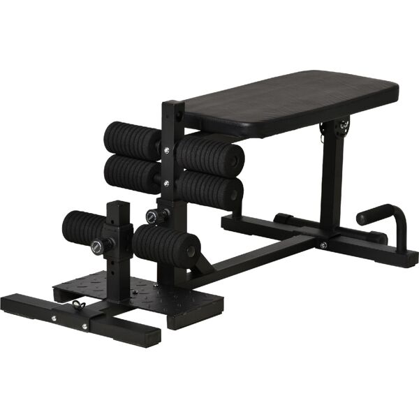 dechome 182bka91 squat machine 3 in 1 con altezza regolabile e panca inclinabile in acciaio 100x58x46cm nero - 182bka91