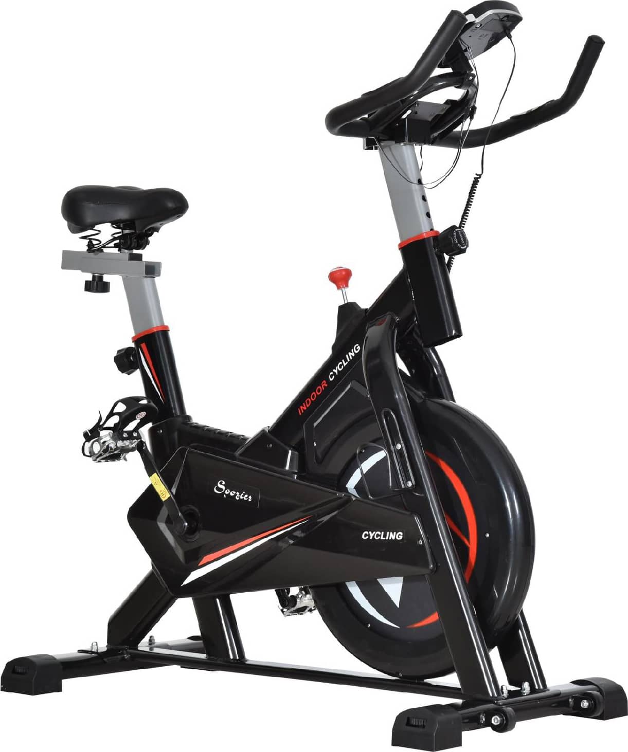 dechome a50d00 cyclette per allenamento cardio trainer monitor lcd in acciaio nero - a50d00