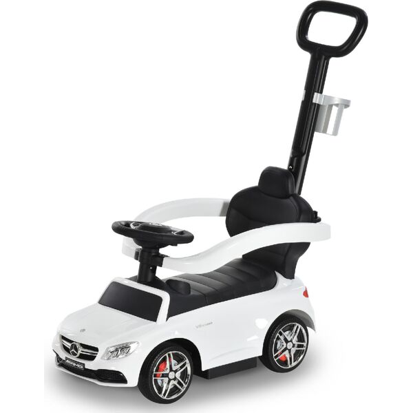 dechome 112wt macchina mercedes-benz a spinta con maniglione e barre di sicurezza cavalcabile per bambini 1+ anni colore bianco - 112wt