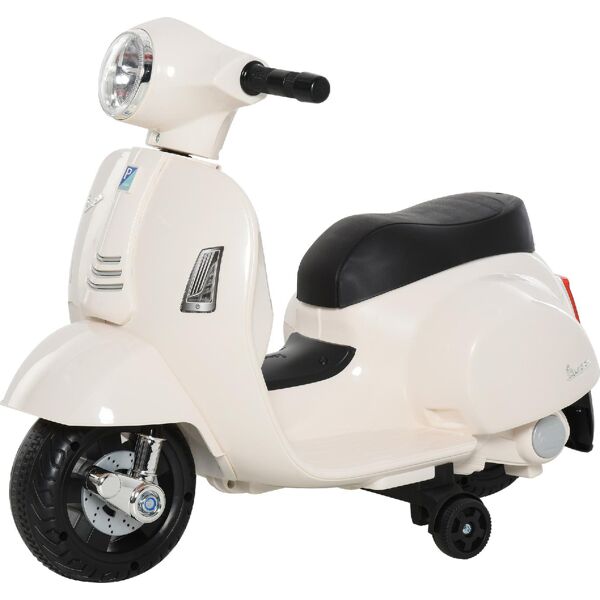 dechome 138wt/370 moto elettrica per bambini 18+ mesi licenza ufficiale vespa batteria 6v fari e clacson colore bianco - 138wt/370