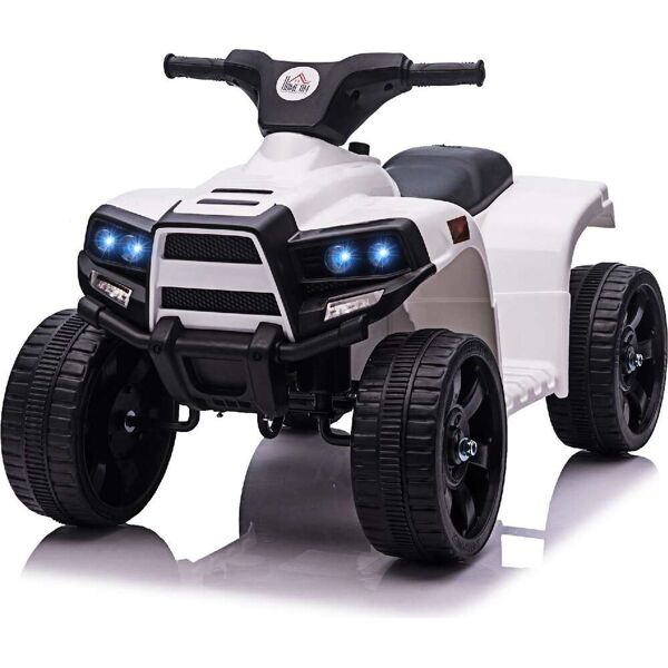 dechome 157v90wte370 macchina elettrica per bambini quad elettrico atv 6v velocità 3km/h 18+ mesi colore bianco - 157v90wte370