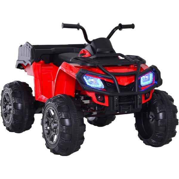 dechome 370070 macchina elettrica per bambini quad elettrico con luci e suoni e ammortizzatori 3+ anni colore rosso - 370070