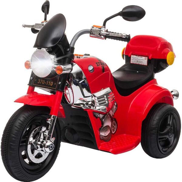 dechome 370110v50rd moto elettrica per bambini 3-6 anni a 3 ruote batteria con luci e musica colore rosso -370110v50rd