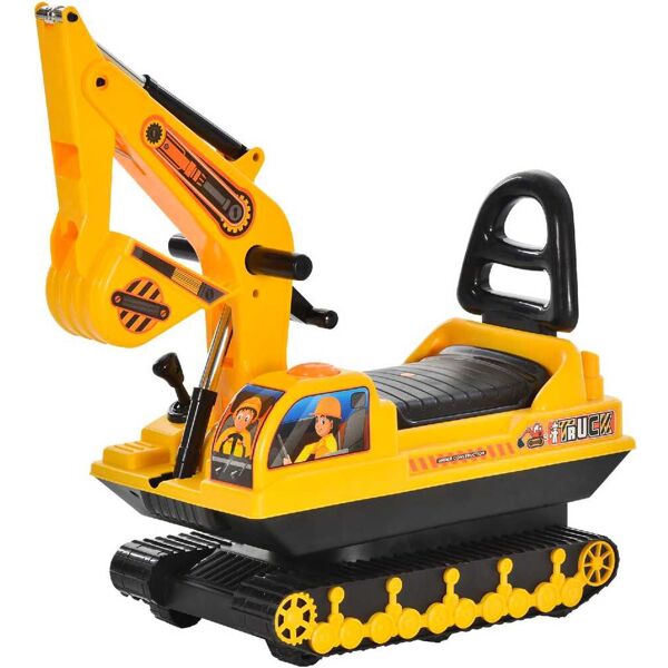 dechome 3701d3 macchina escavatore con scooter girello cavalcabile per bambini da 3+ anni colore giallo - 3701d3