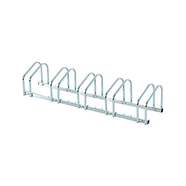 dechome a21dh25 rastrelliera portabici con 5 posti parcheggio per 5 biciclette 130x33x27 cm argento - a21dh25