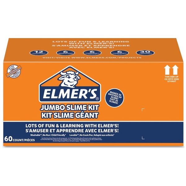 elmers 2077250 jumbo slime kit per la festa confezione da 60 pezzi gioco creativo per bambini da 3+ anni - 2077250