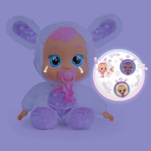 imc toys 93140 cry babies good night coney bambola interattiva morbida per bambini da 18+ mesi - 93140