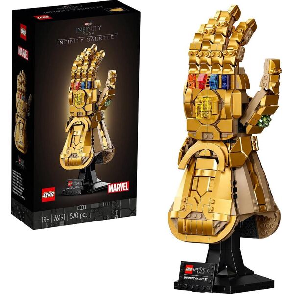 lego 76191 marvel - guanto dell'infinito di thanos kit modellismo da costruire per adulti 18+ anni - 76191