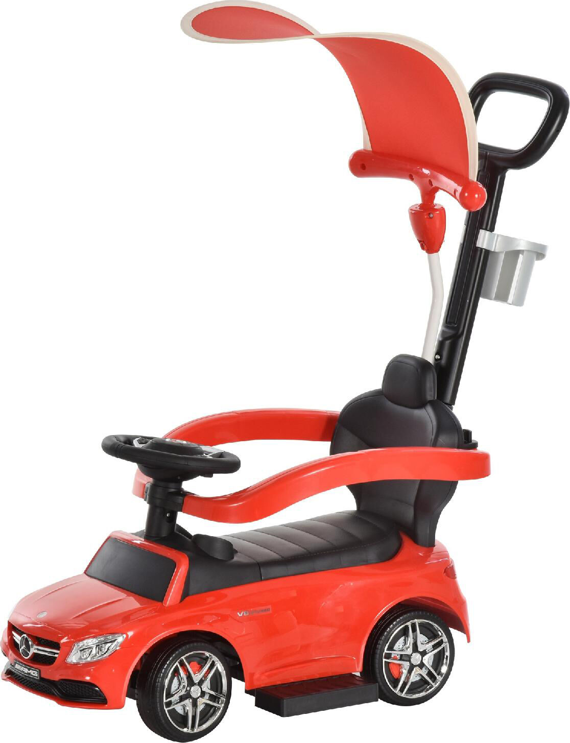 dechome 114rd/370 macchina a spinta per bambini 12-36 mesi mercedes-benz con tettuccio parasole e barre di sicurezza cavalcabile colore rosso - 114rd/370