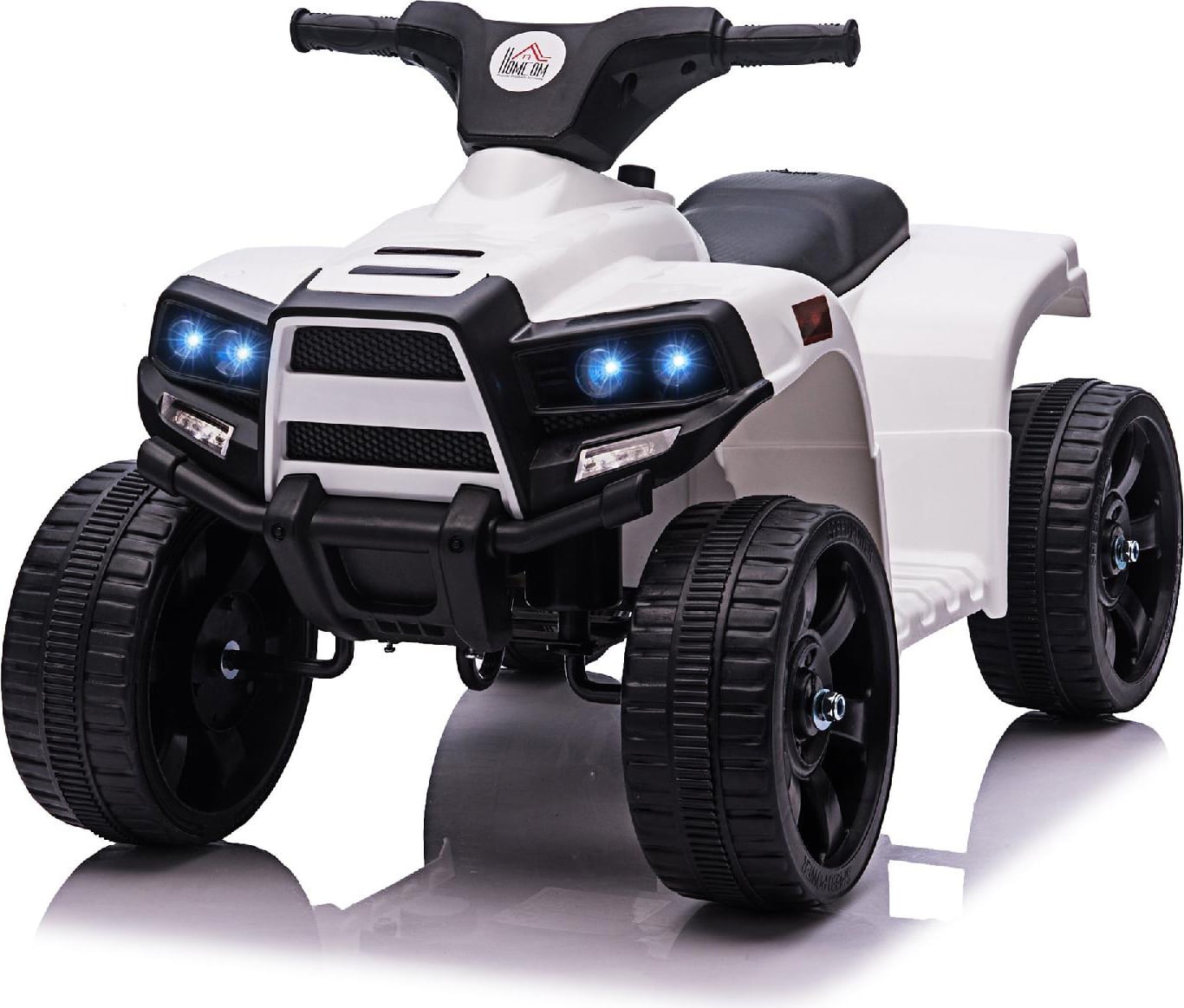 dechome 157v90wte370 macchina elettrica per bambini quad elettrico atv 6v velocità 3km/h 18+ mesi colore bianco - 157v90wte370