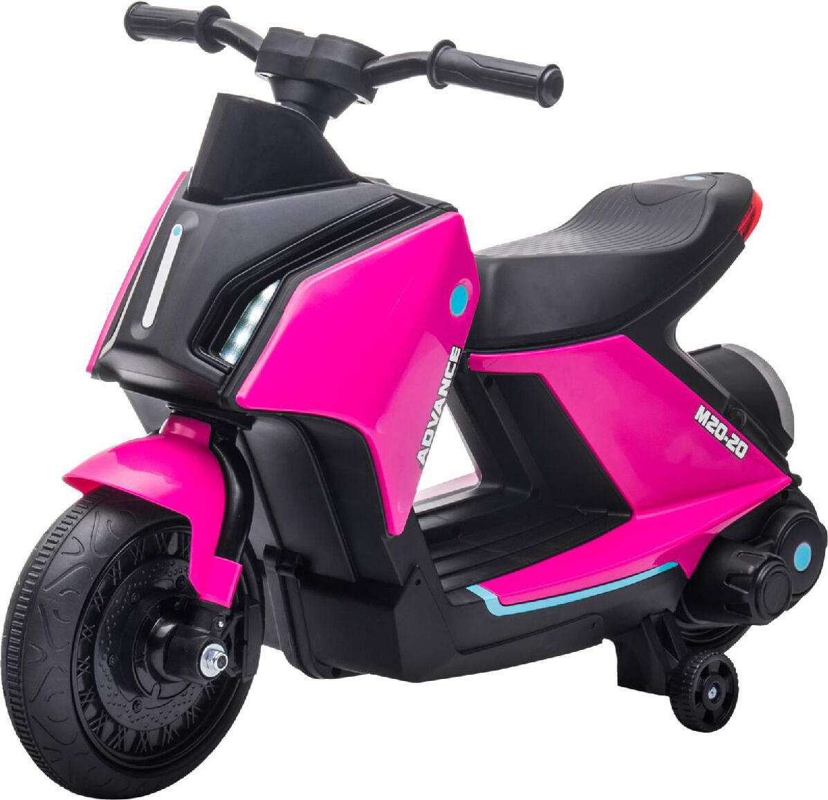 dechome 168v90pk/370 moto elettrica per bambini a 3 ruote con fari e musica 2+ anni colore rosa - 168v90pk/370