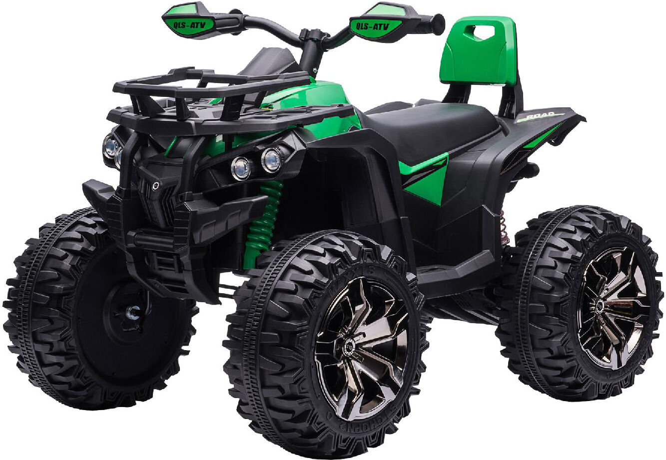 dechome 170v90gn macchina elettrica per bambini quad elettrico 12v con fari e pedale 3+ anni colore verde - 170v90gn