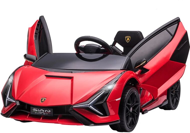 dechome 171v90rd/370 macchina elettrica per bambini lamborghini con fari e volante 3+ anni colore rosso - 171v90rd/370