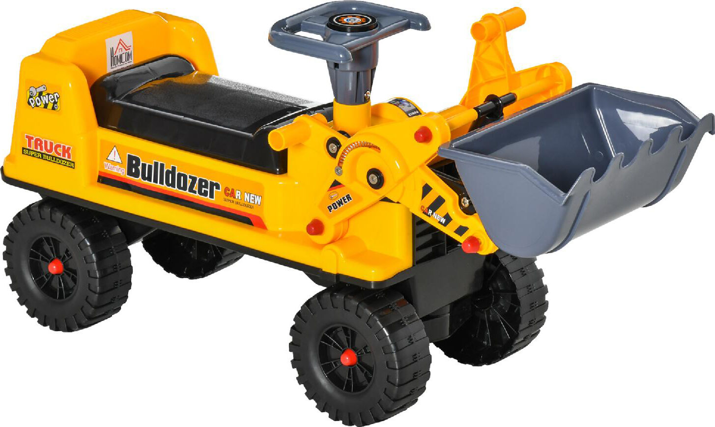 dechome 177/370 ruspa giocattolo con volante escavatore manuale cavalcabile per bambini da 2+ anni - 177/370