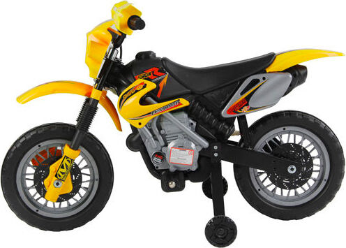 dechome 301043yl moto elettrica per bambini da cross con rotelle 5+ anni colore giallo - 301043yl