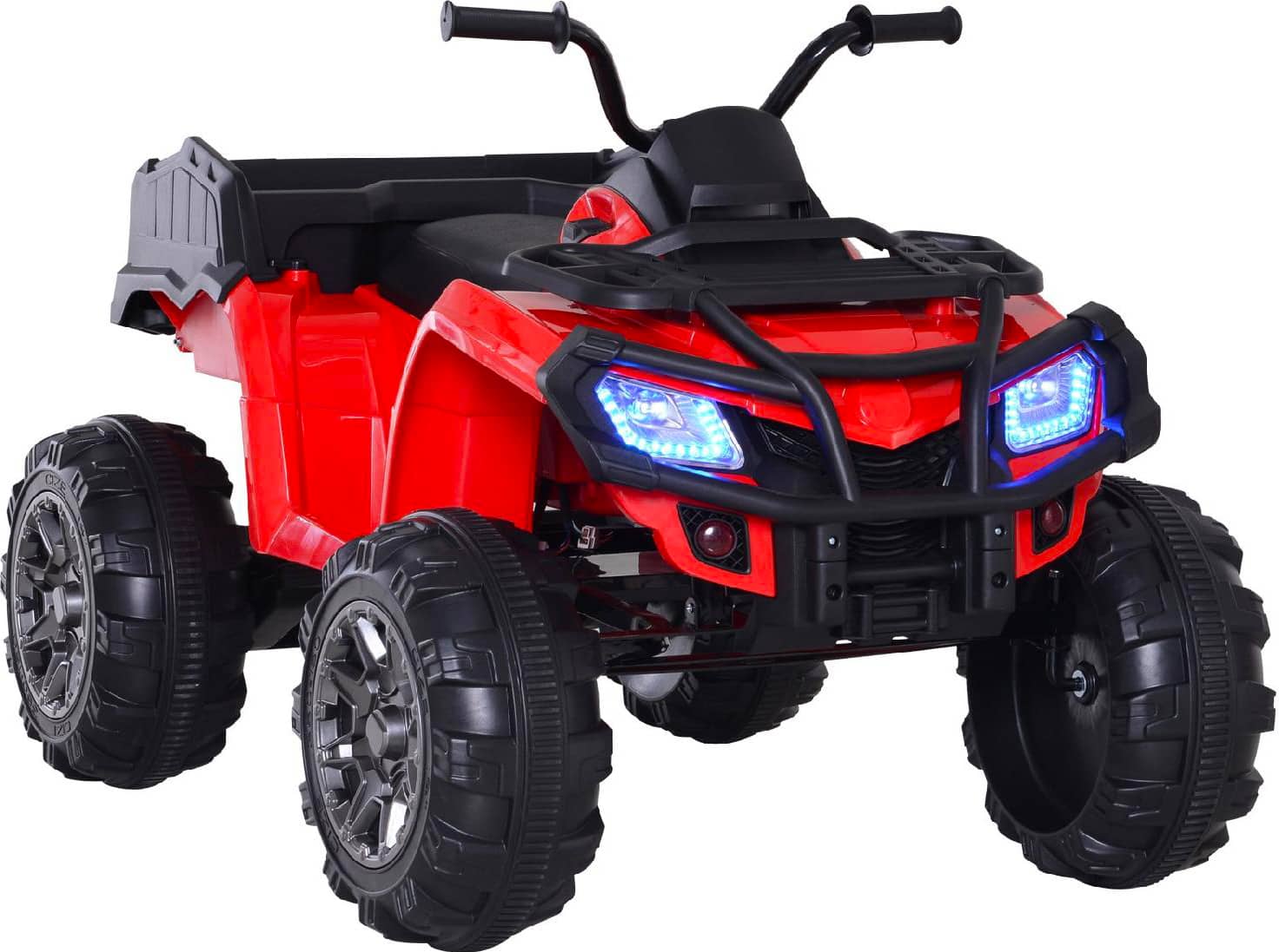 dechome 370070 macchina elettrica per bambini quad elettrico con luci e suoni e ammortizzatori 3+ anni colore rosso - 370070