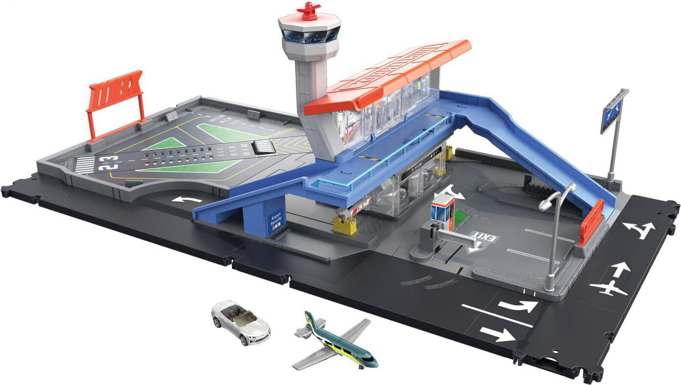 mattel hcn34 matchbox aeroporto per bambini playset per bambini da 3 + anni - hcn34