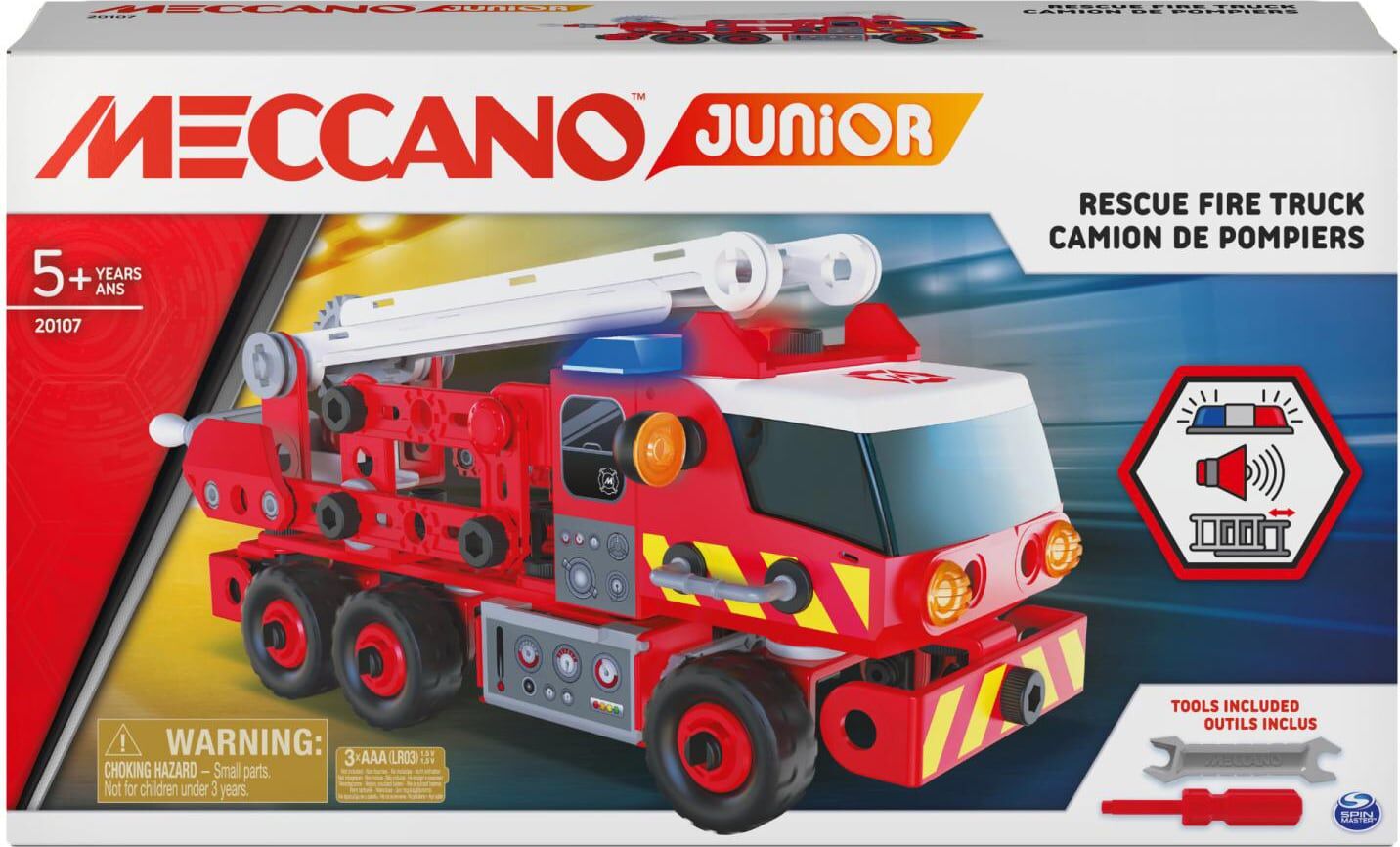 spin master 6056415 meccano junior camion dei pompieri costruzioni per bambini da 6+ anni - 6056415