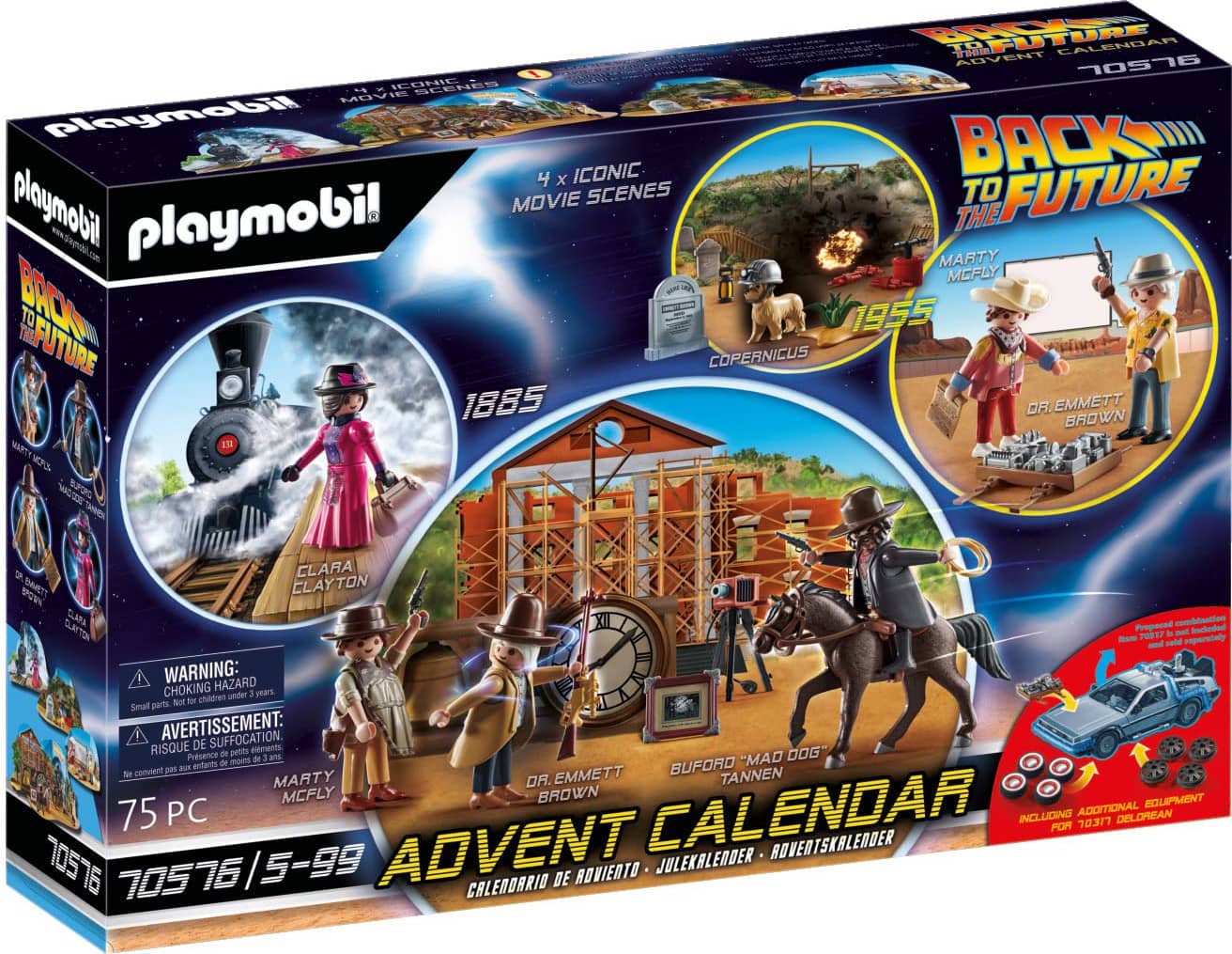 playmobil 70576 back to the future playset calendario dell'avvento ritorno al futuro parte iii per bambini da 5+ anni - 70576