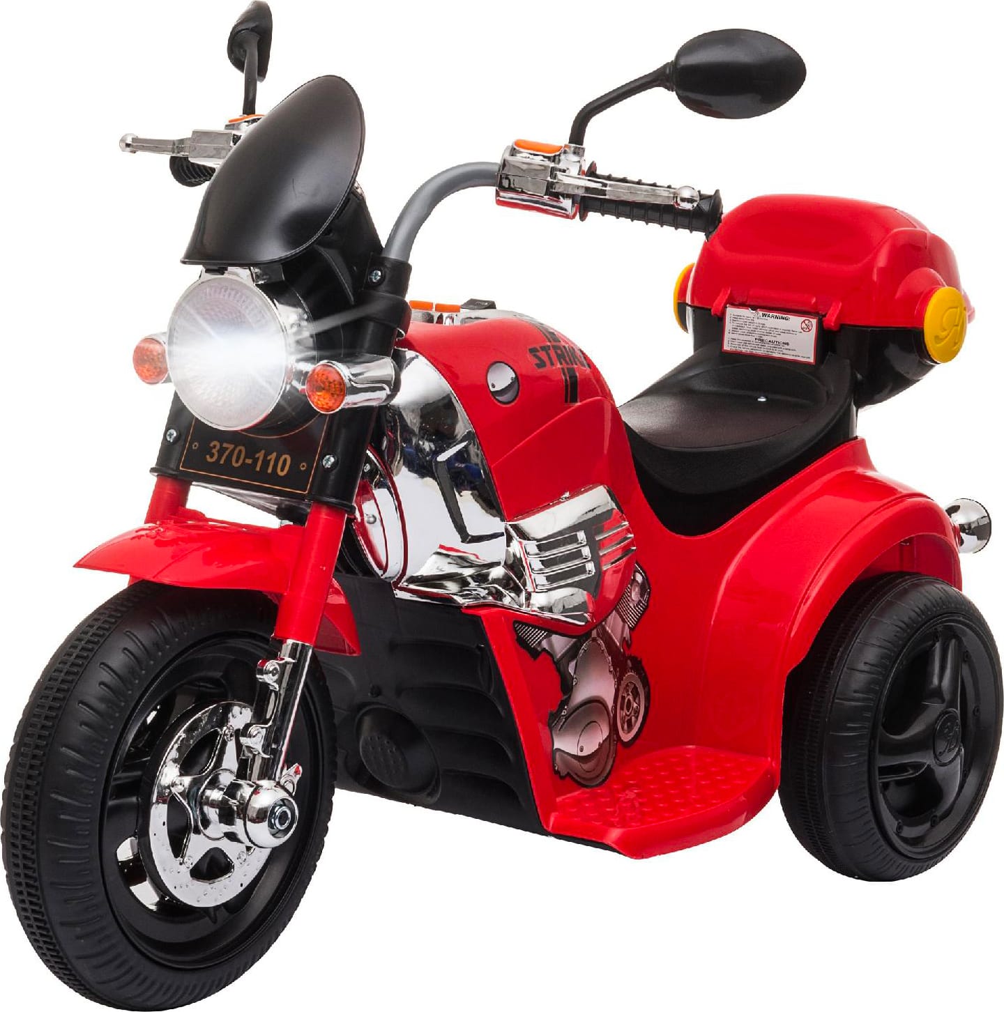 dechome 370110v50rd Moto Elettrica Per Bambini 3-6 Anni A 3 Ruote Batteria Con Luci E Musica Colore Rosso -370110v50rd