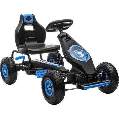 dechome Dh37018 Go Kart A Pedali Per Bambini Da 5+ Anni Seduta Regolabile E Ruote In Gonfiabili Cavalcabile Colore Blu - Dh37018 dechome Dh37018 Go Kart A Pedali Per Bambini Da 5+ Anni Seduta Regolabile E Ruote In Gonfiabili Cavalcabile Colore Blu - Dh37018