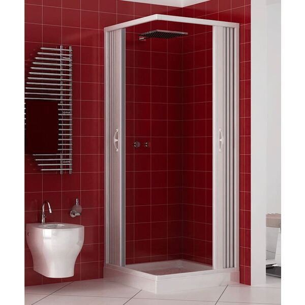 oceano lun70x80 box doccia cabina doccia angolare due ante scorrevoli in pvc dimensioni 70/80 x 70/80 x 185h cm - luna