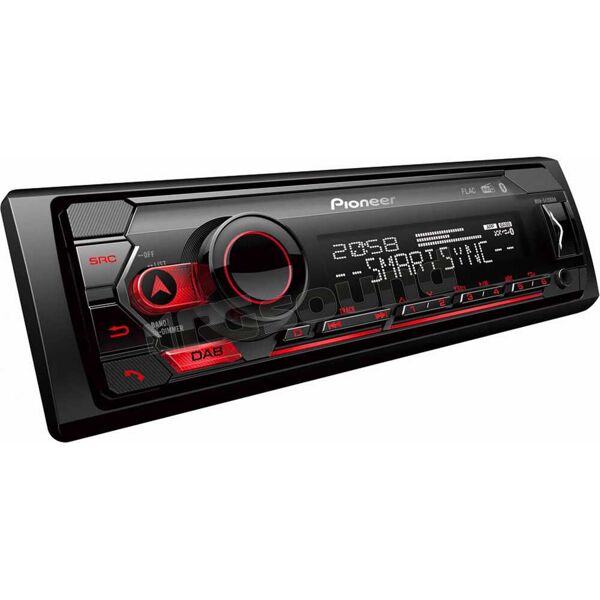 pioneer mvh-s420dab autoradio bluetooth 1 din dab / dab+ sintolettore usb stereo auto potenza 200 watt ingresso aux compatibile android colore nero / illuminazione rosso - mvh-s420dab