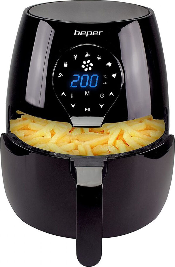 beper P101fri050 Friggitrice Ad Aria Potenza 1450 Watt Capacità 5 Litri Con Timer Colore Nero - P101fri050