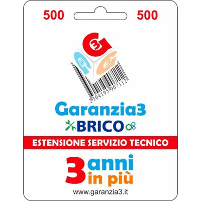 garanzia 3 Extgarbrico500 Brico - Estensione Del Servizio Tecnico Fino A 500,00 Euro - Garanzia3 garanzia 3 Extgarbrico500 Brico - Estensione Del Servizio Tecnico Fino A 500,00 Euro - Garanzia3
