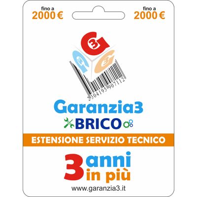 Brico GARANZIA3 - 3 anni - €2000 plafond - Estensione garanzia Brico GARANZIA3 - 3 anni - €2000 plafond - Estensione garanzia