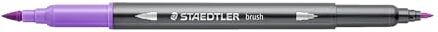 Staedtler 3001 Pennarello da colorare acquerellabile, doppia punta pennello 1-6 mm e sottile 0,5-0,8 mm, colore: lavanda 3001-62