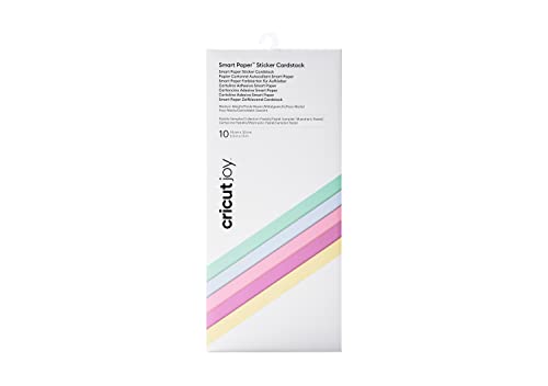 Cricut Smart Paper Sticker Cardstock, per l'Uso Joy, Pastelli, 14 cm x 33 cm (5.5 x 13 Pollici), Confezione da 10, Pastels, 14cm x 33cm (5.5" x 13"), unità