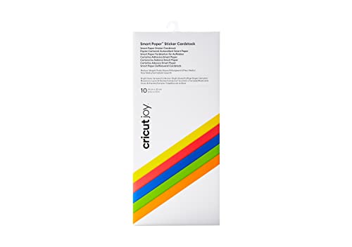 Cricut Smart Paper Sticker Cardstock, per l'Uso Joy, Archi Luminosi, 14 cm x 33 cm (5.5 x 13 Pollici), Confezione da 10, Carta, Bright Bows, 14cm x 33cm (5.5" x 13"), unità